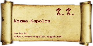 Kozma Kapolcs névjegykártya